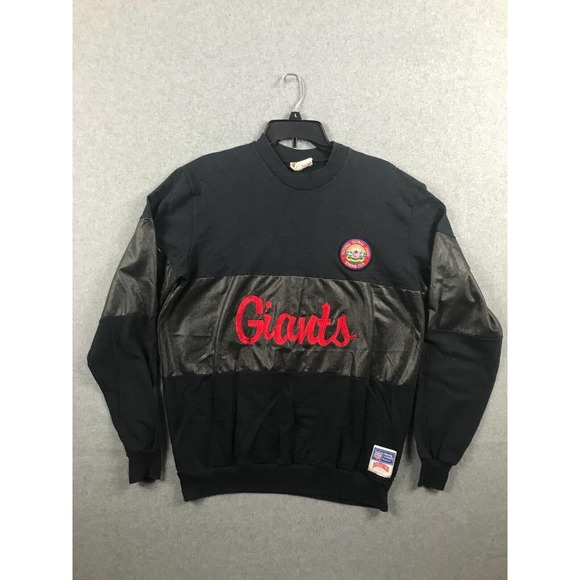 Vintage Nutmeg Mills Sweater Mens Large Black Gray New York Giants NFL Pullover - Picture 1 of 11